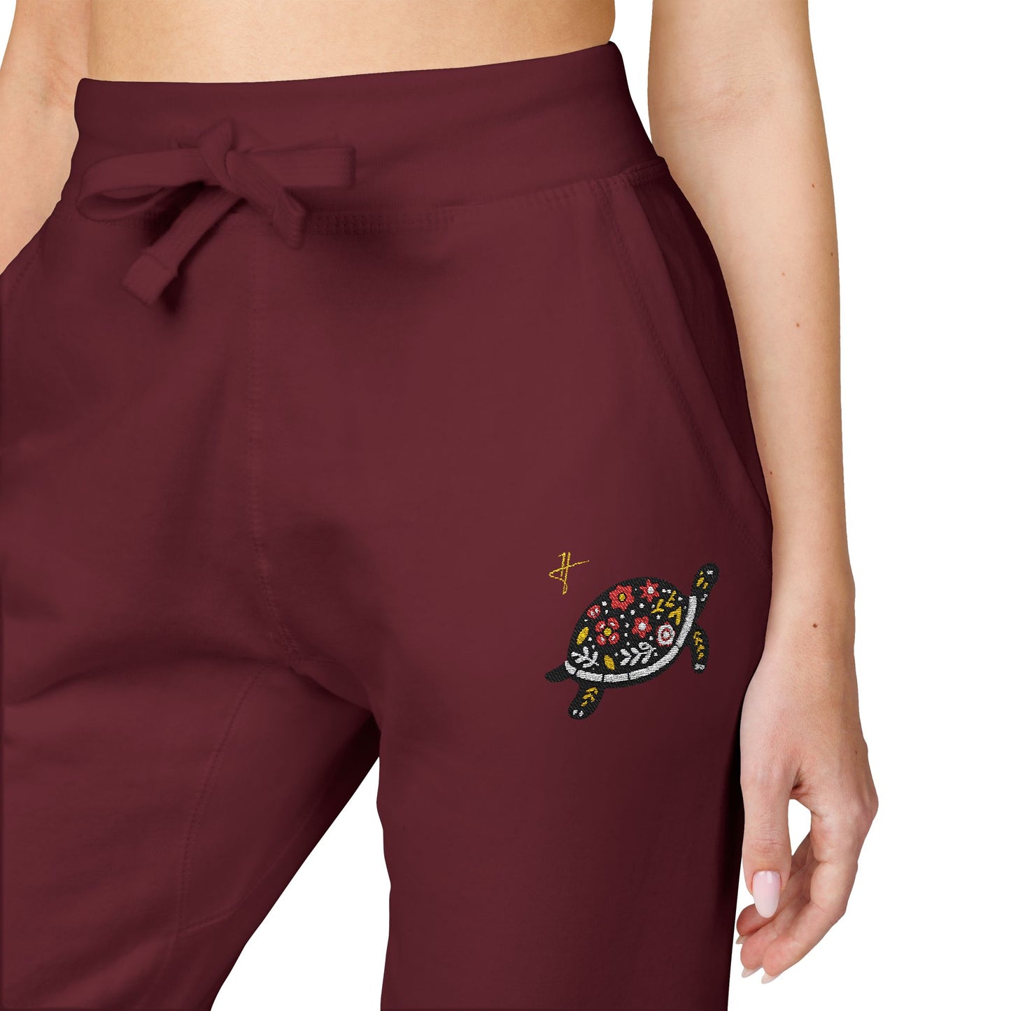 Turtle Woman Fleece Sweatpants Butterfly #PY