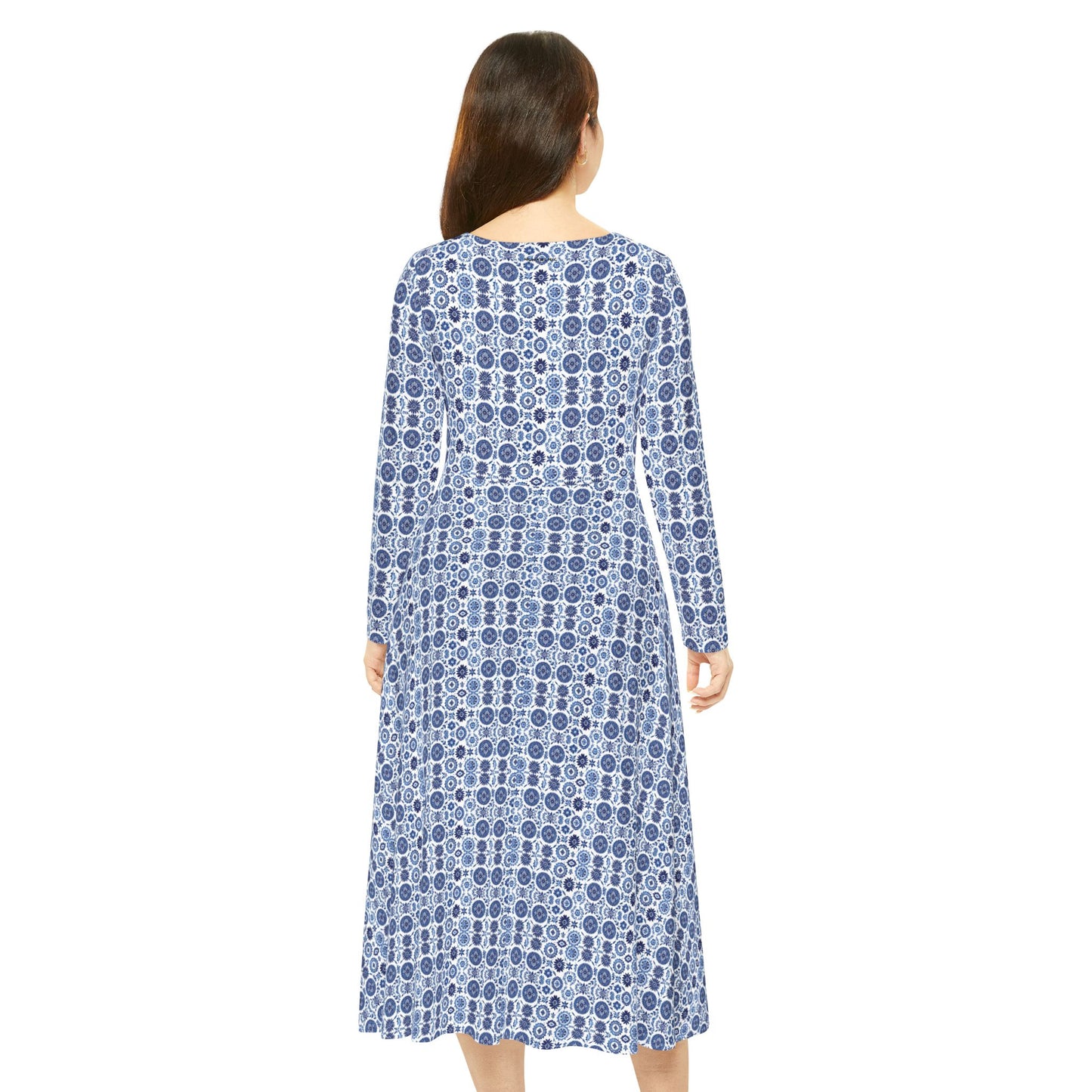 Royal Azure Chic Women's Long Sleeve Dance Dress #PY