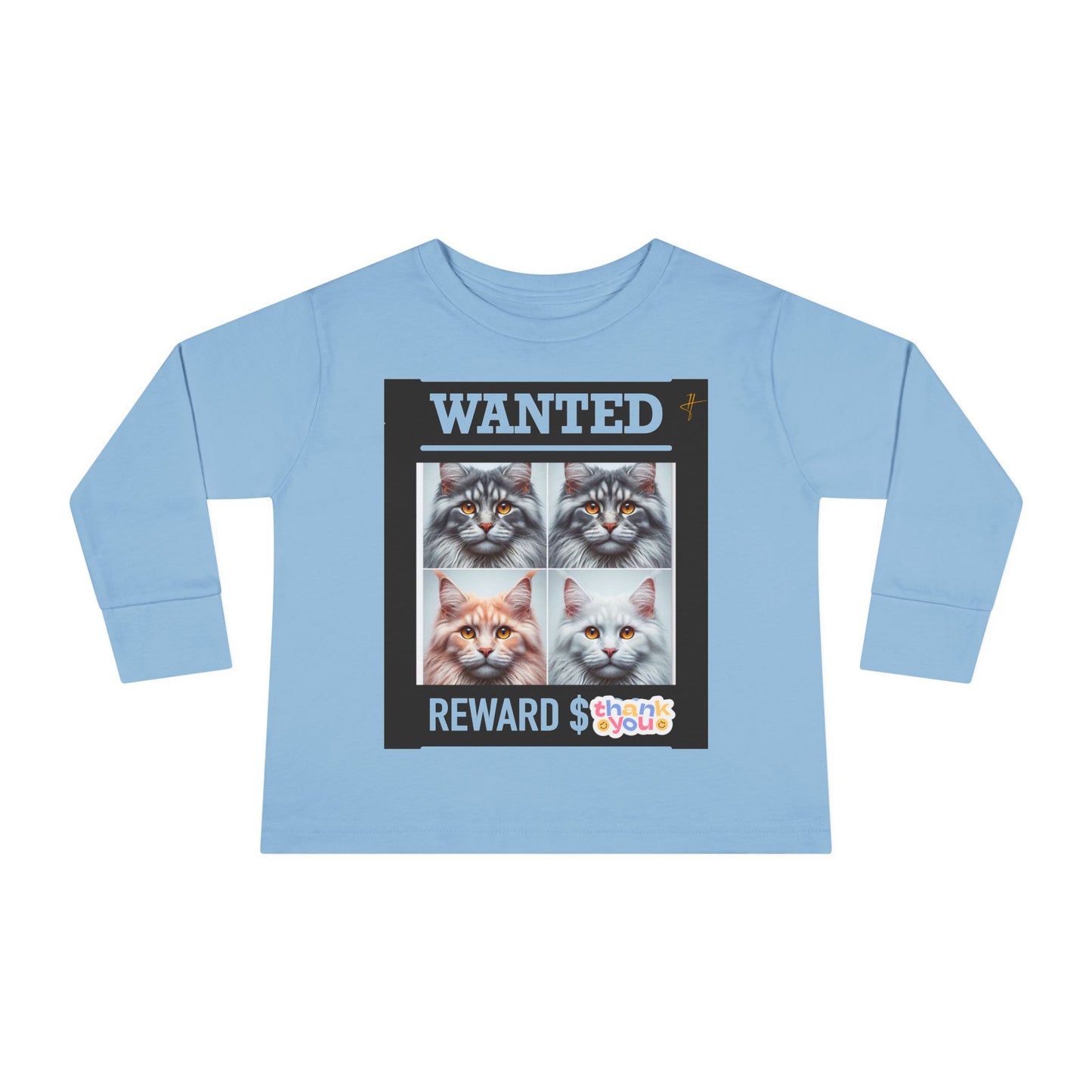 Wanted Cat Toddler Long Sleeve Tee #PY