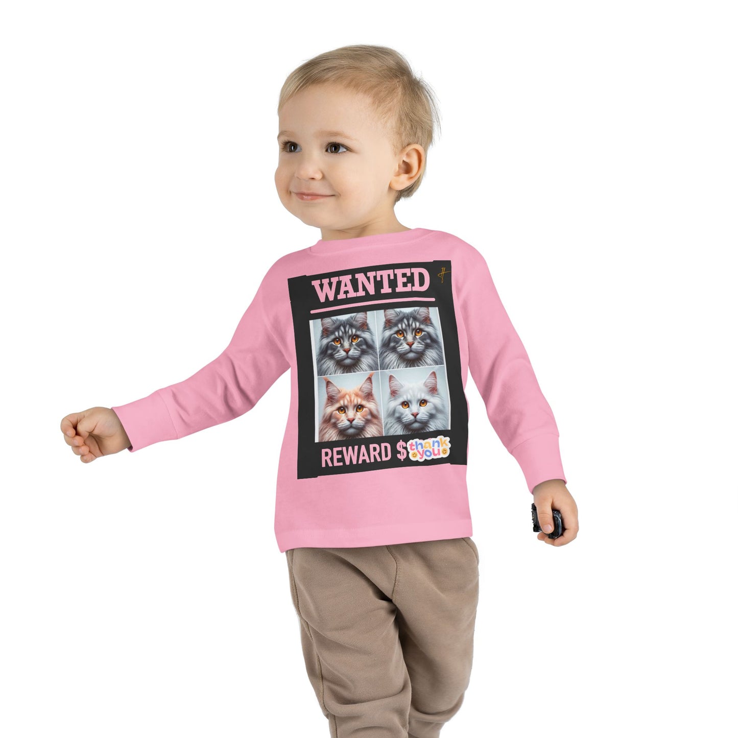 Wanted Cat Toddler Long Sleeve Tee #PY