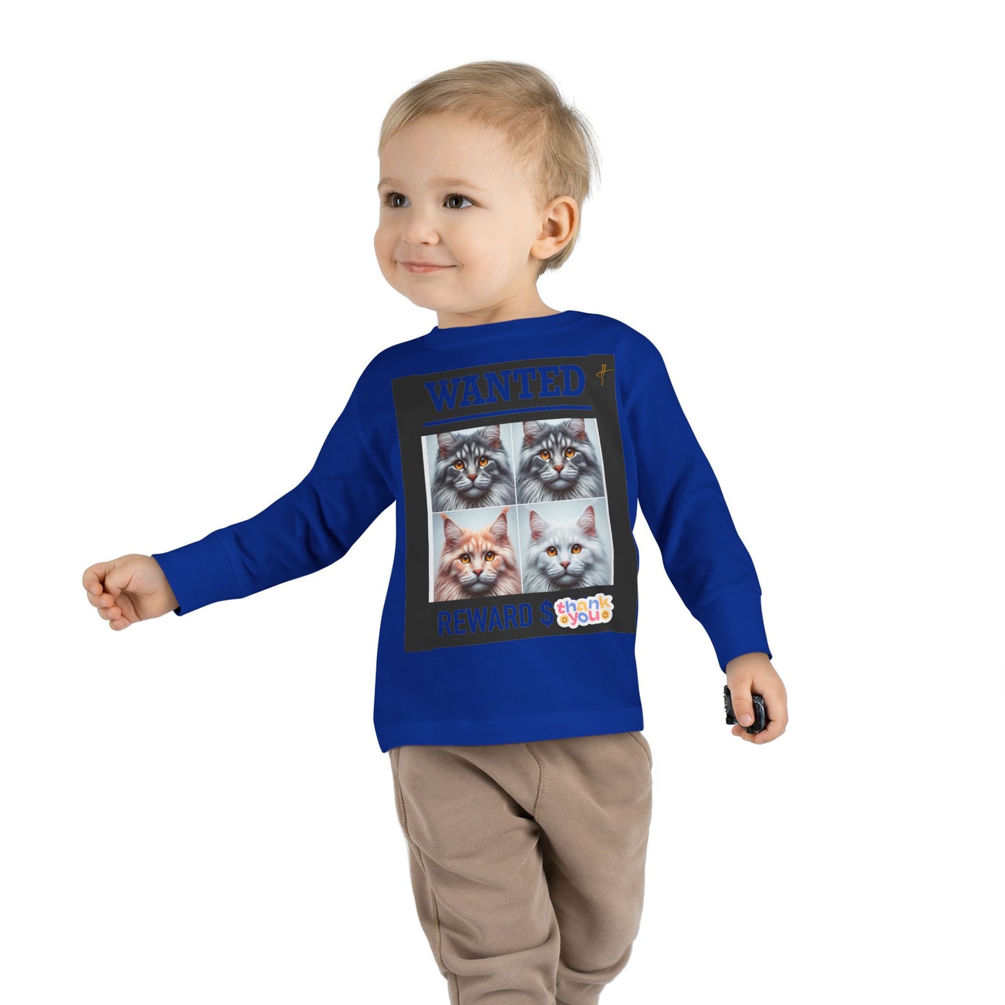 Wanted Cat Toddler Long Sleeve Tee #PY