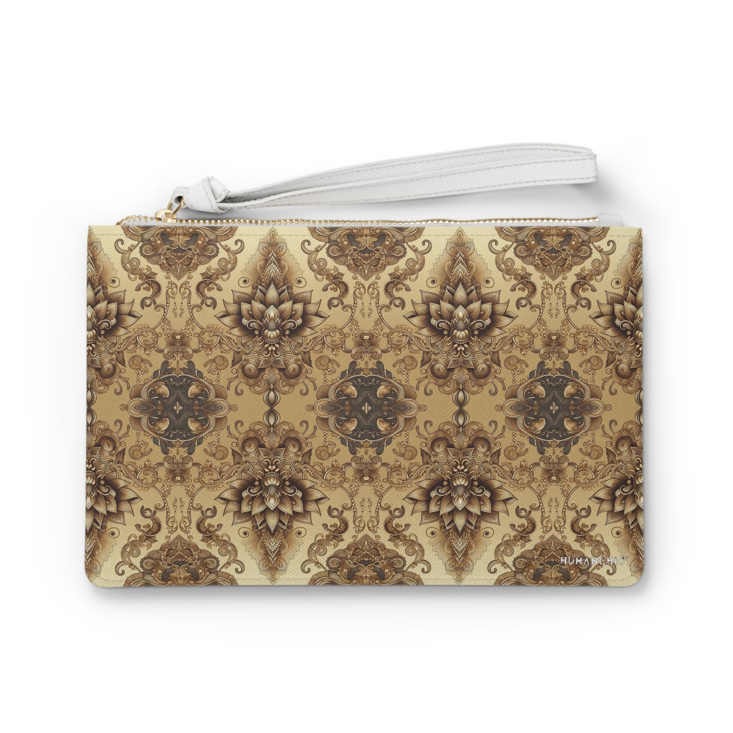 Fluid Brown Elegant Bohemian Clutch Handbag #PY