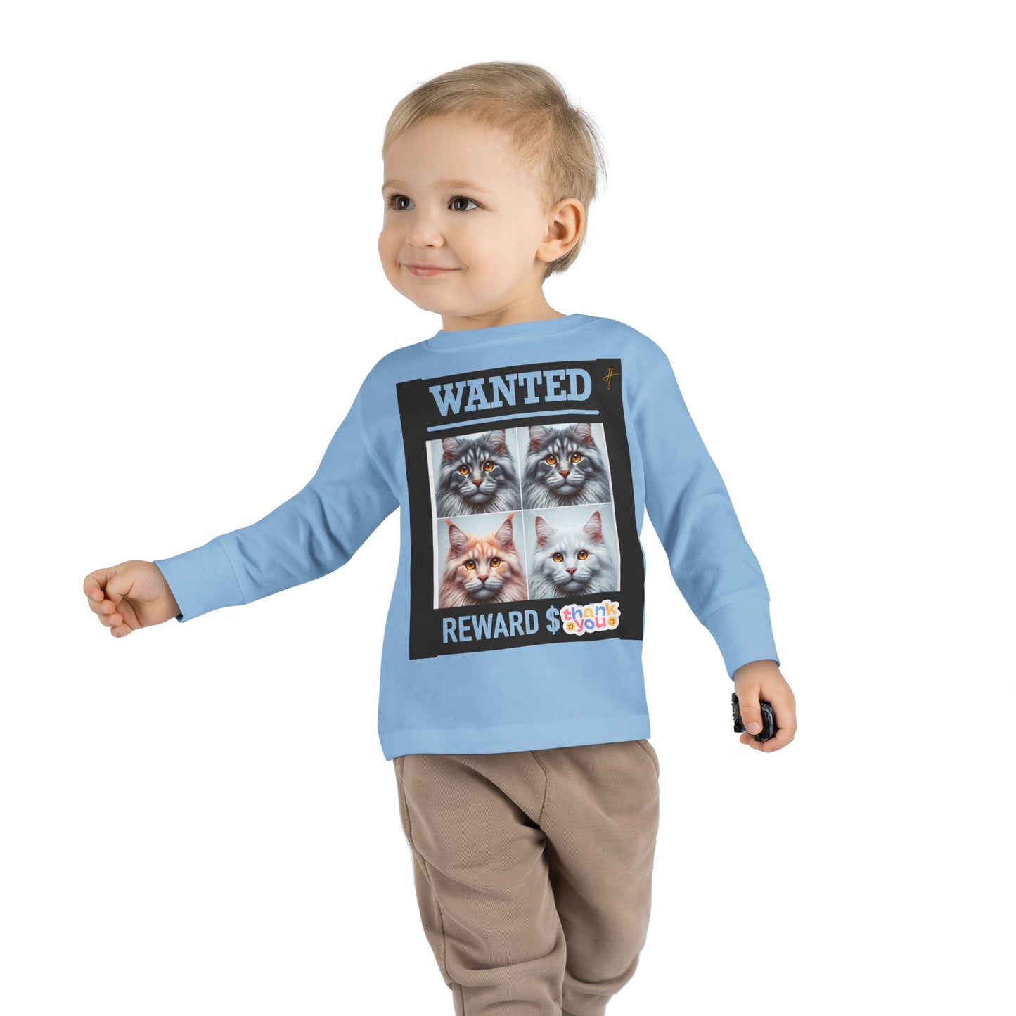 Wanted Cat Toddler Long Sleeve Tee #PY