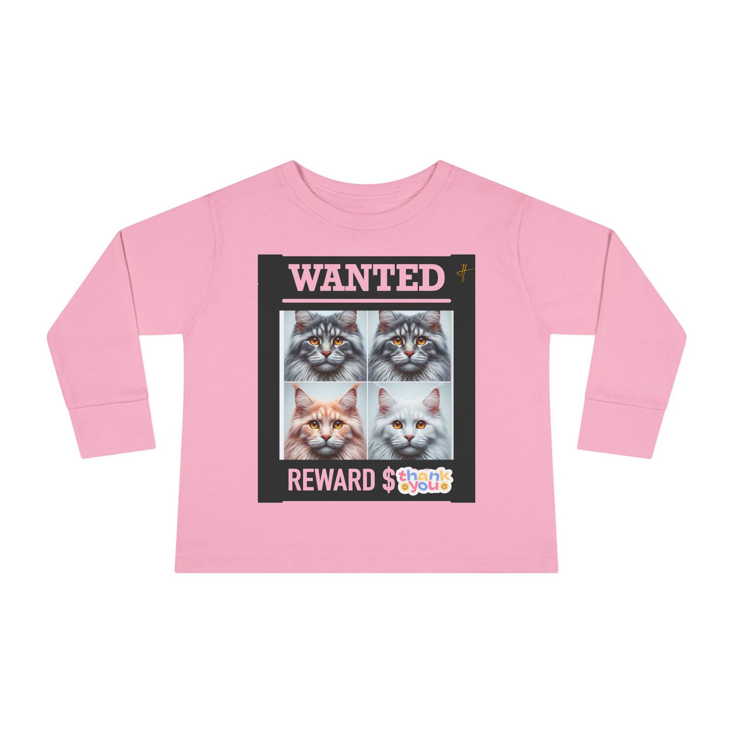 Wanted Cat Toddler Long Sleeve Tee #PY