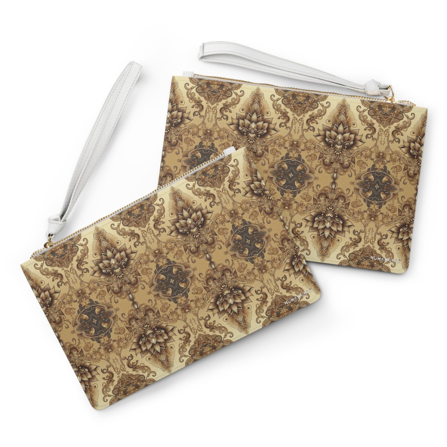 Fluid Brown Elegant Bohemian Clutch Handbag #PY