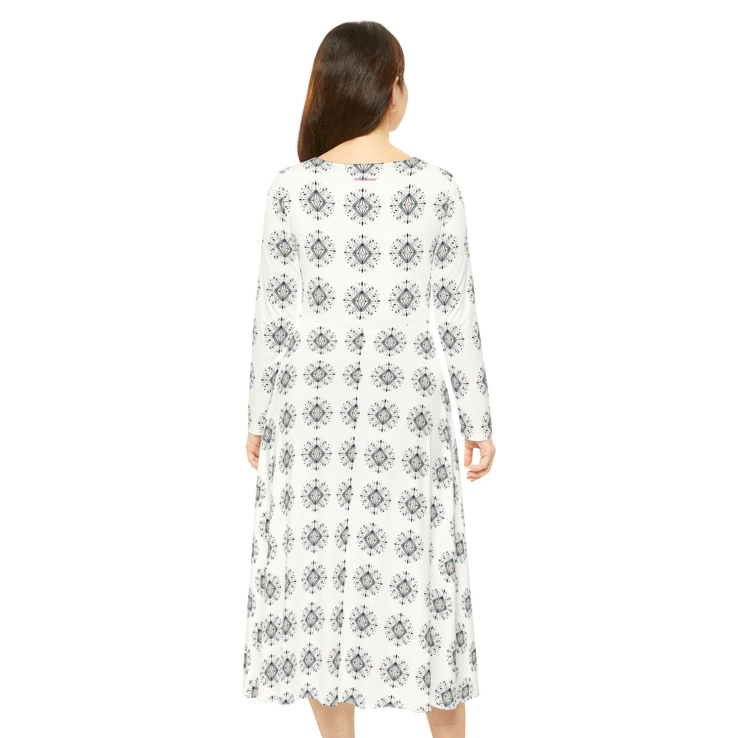 Diamond Folk Bohemian Long Sleeve Dance Dress #PY