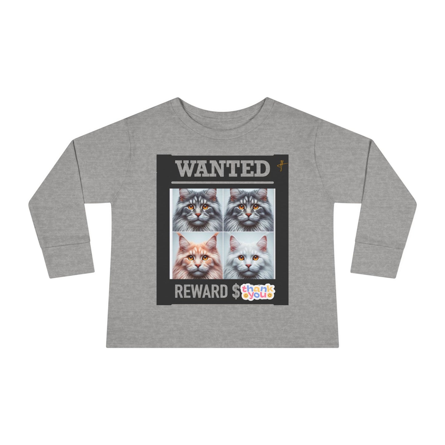 Wanted Cat Toddler Long Sleeve Tee #PY