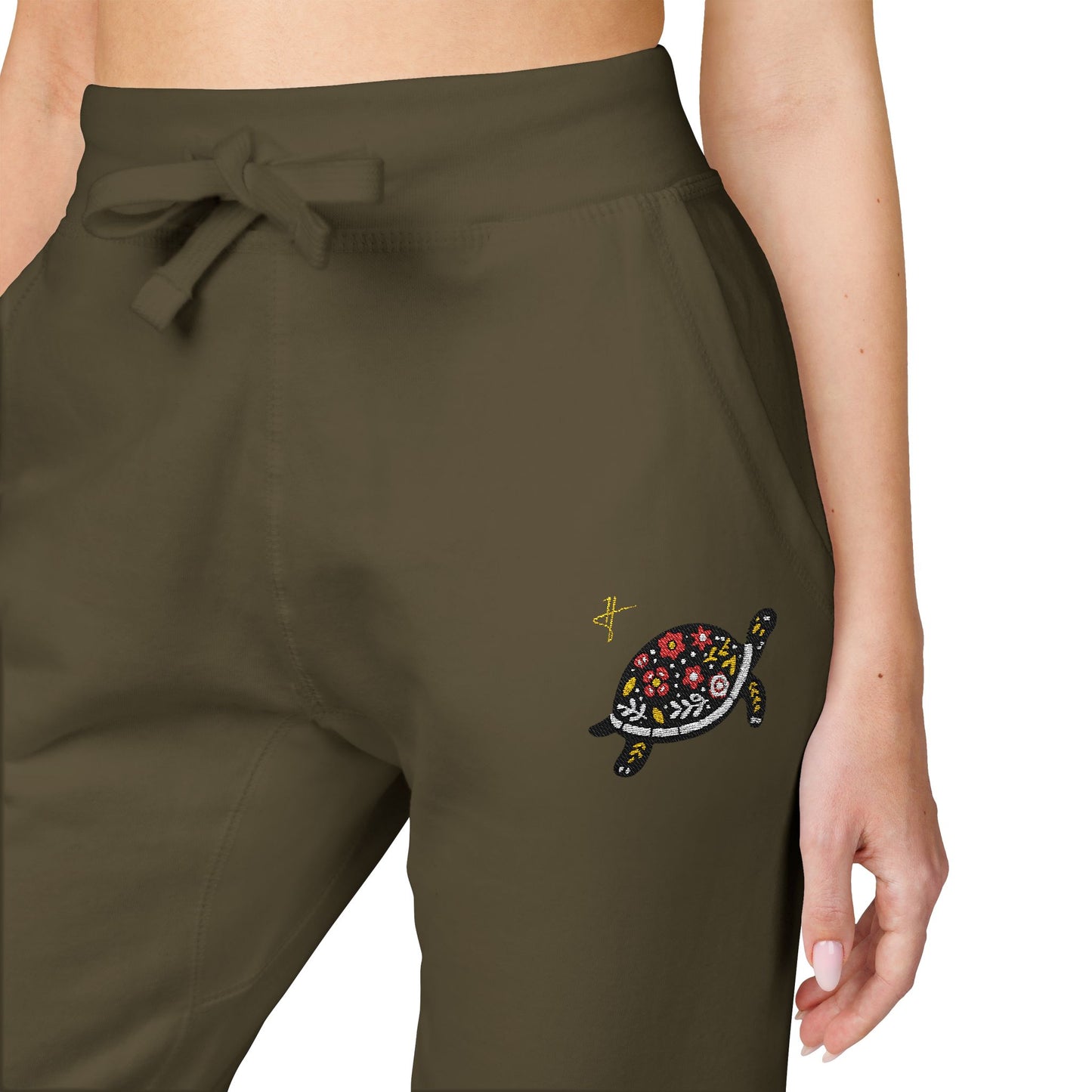 Turtle Woman Fleece Sweatpants Butterfly #PY