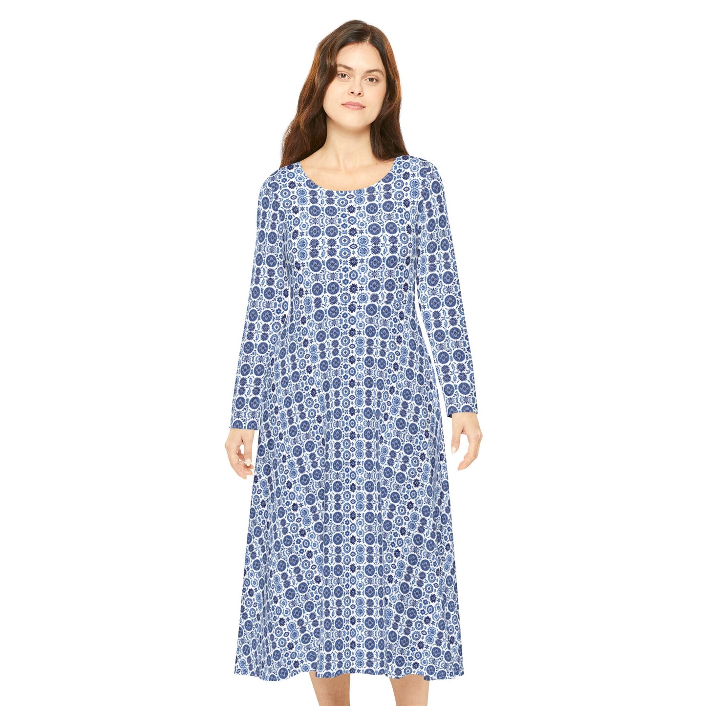 Royal Azure Chic Women's Long Sleeve Dance Dress #PY