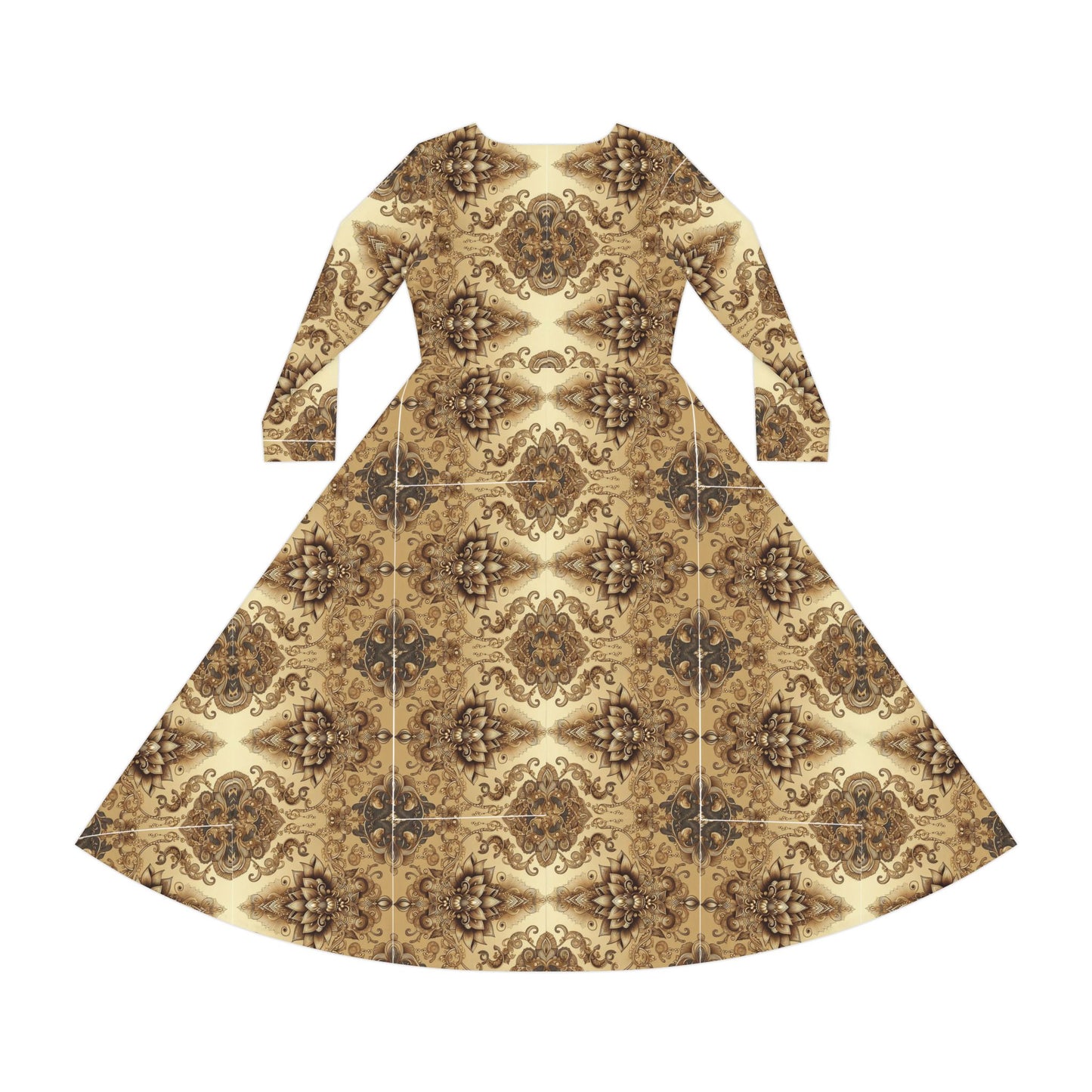 Fluid Brown Bohemian Long Sleeve Dance Dress #PY