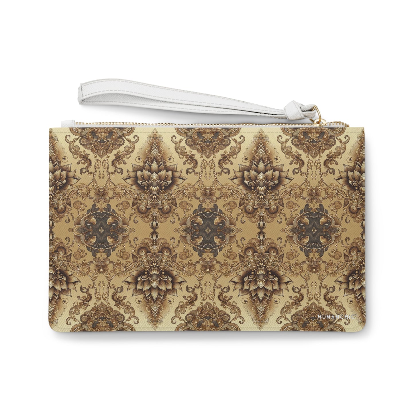 Fluid Brown Elegant Bohemian Clutch Handbag #PY