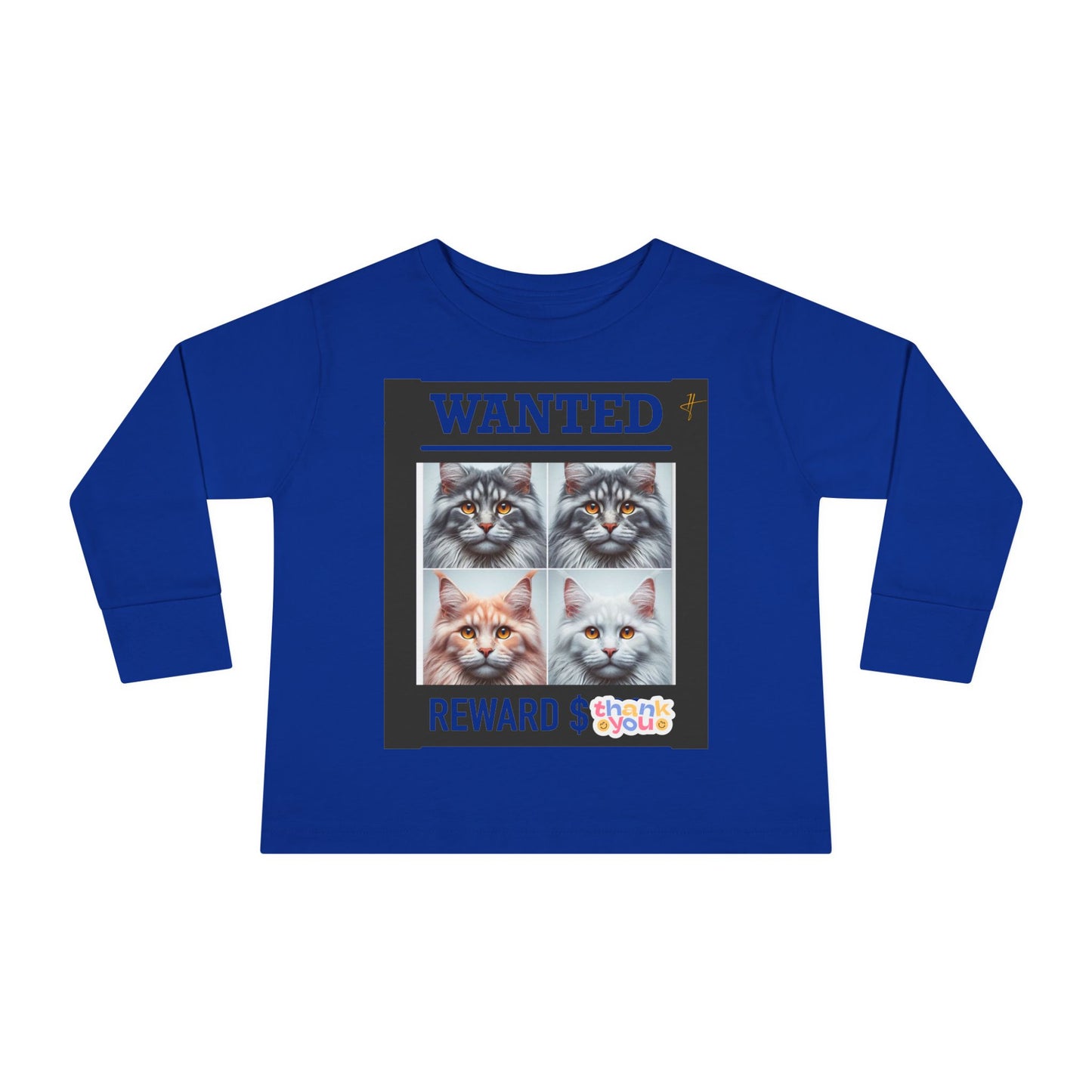 Wanted Cat Toddler Long Sleeve Tee #PY