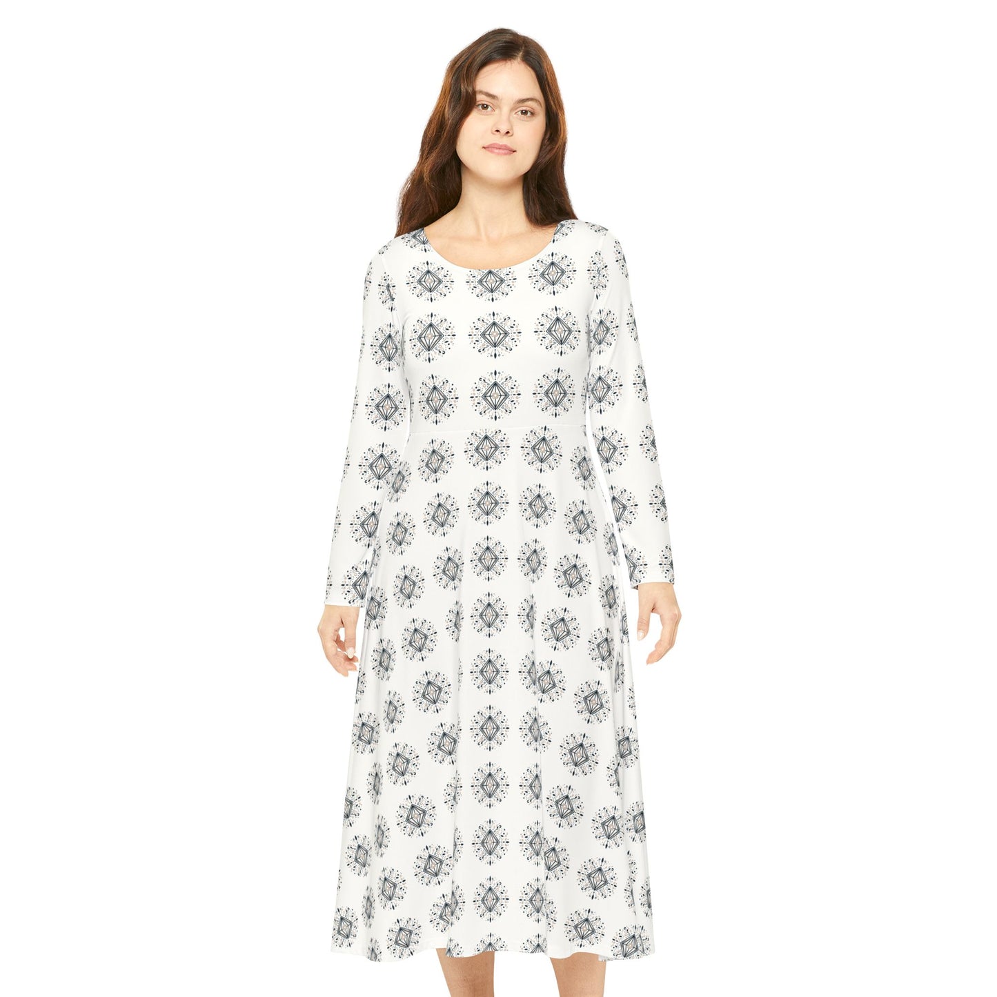 Diamond Folk Bohemian Long Sleeve Dance Dress #PY