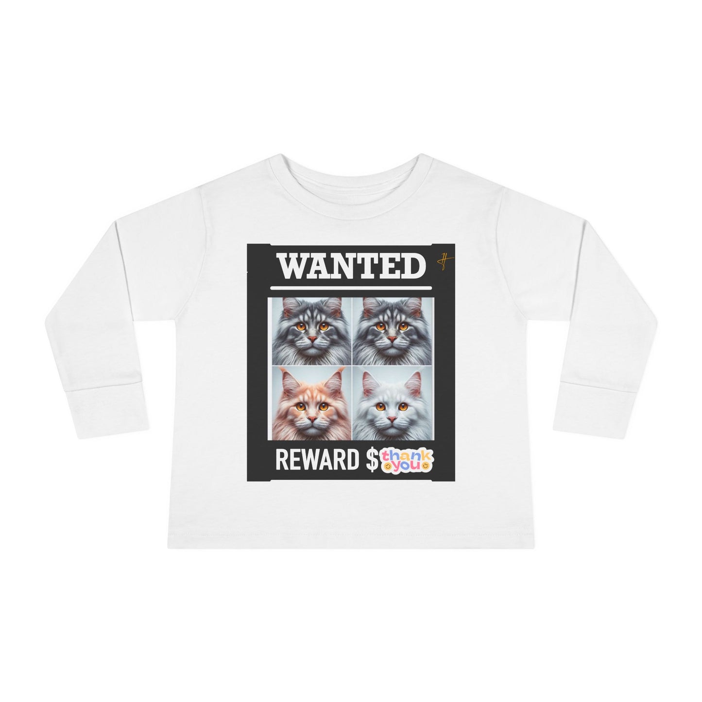 Wanted Cat Toddler Long Sleeve Tee #PY