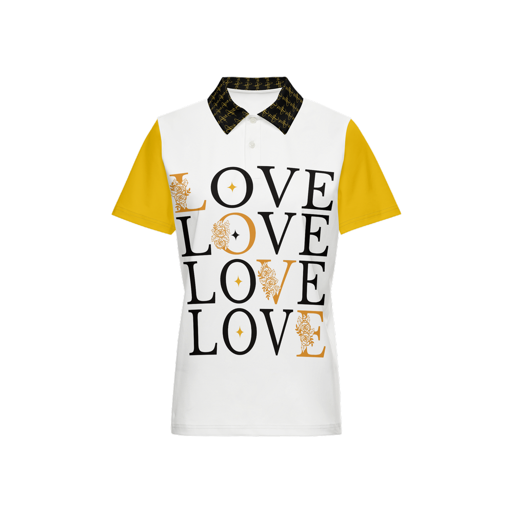 Love Women's Classic Fit Short-Sleeve Polo Shirt-Novatomato - yellow