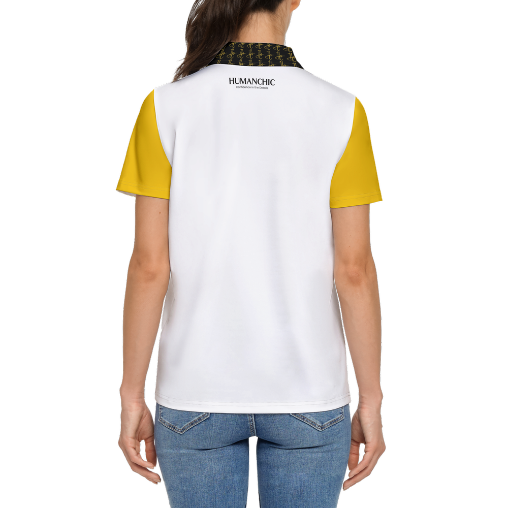 Love Women's Classic Fit Short-Sleeve Polo Shirt-Novatomato - yellow
