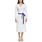 Humanchic Wave dress Wrap Dress - White/Navy