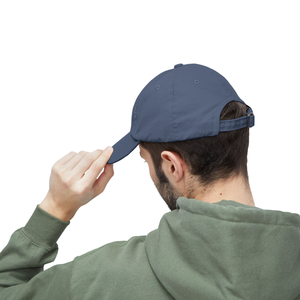 Distressed Black Cap HC Script Embroidery