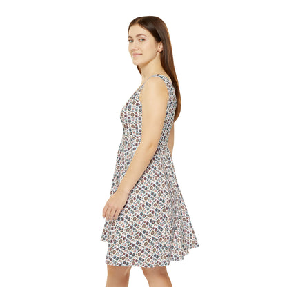 Flowered GEO Skater Dress #PY