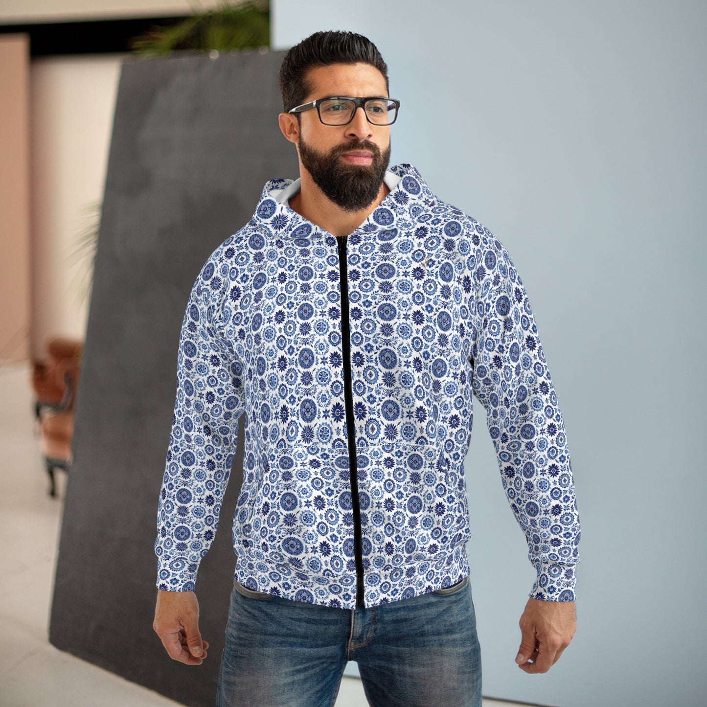 Royal Azure Zip Hoodie #PY