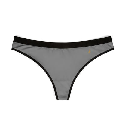 H Women's Grey Thongs Set, Stylish Underwear #PY