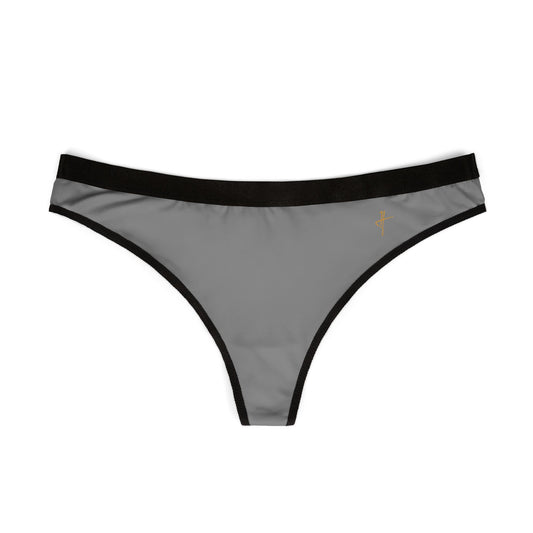 H Women's Grey Thongs Set, Stylish Underwear #PY
