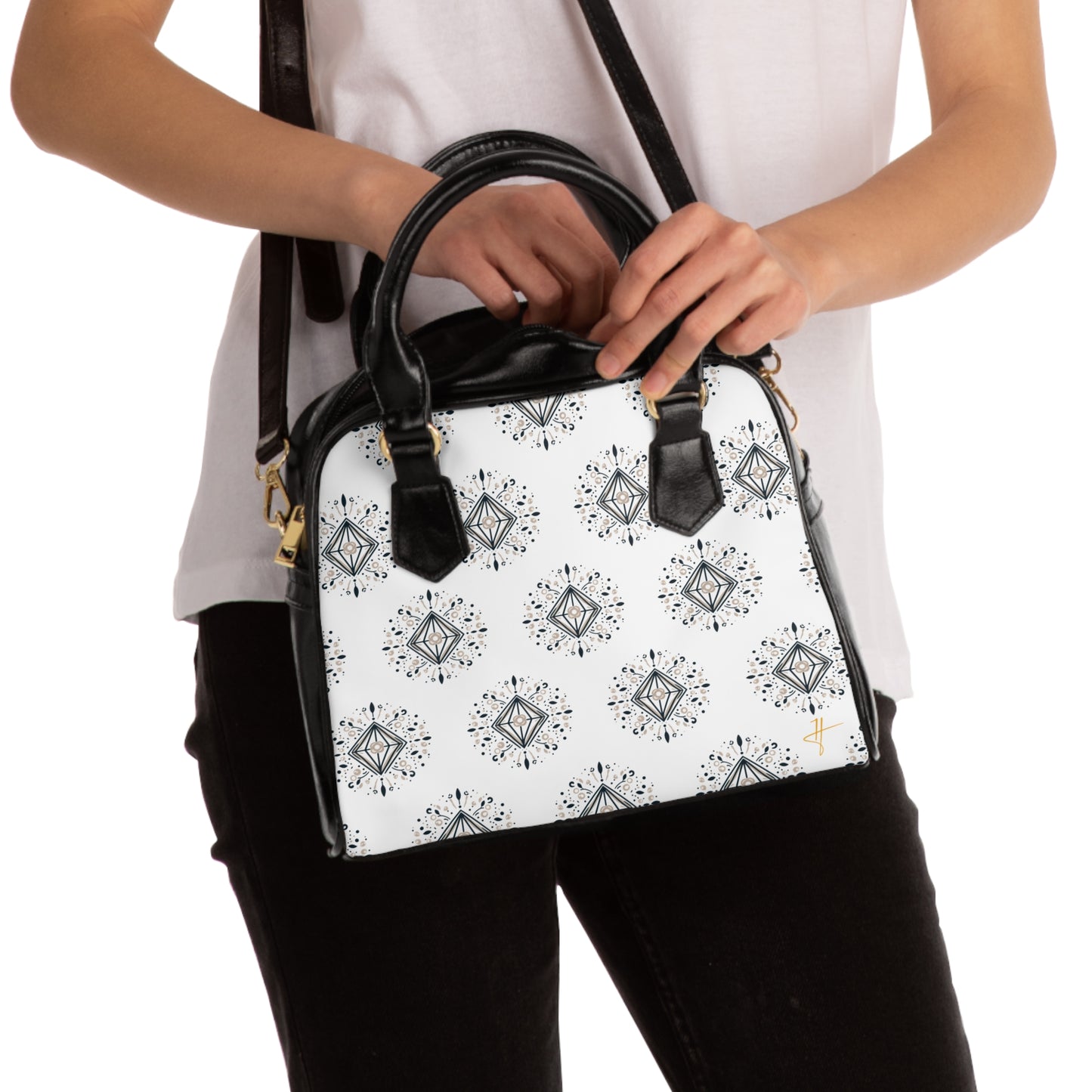 Diamond Folk Shoulder Handbag #PY