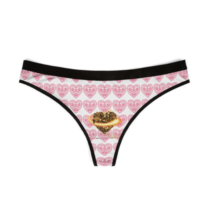 Romantic Diamond Heart Women's Thongs White #PY