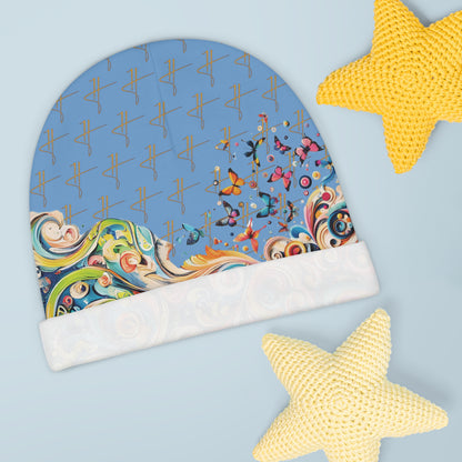 H Butterflies Baby Beanie Blue #PY