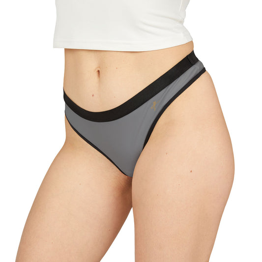 H Women's Grey Thongs Set, Stylish Underwear #PY