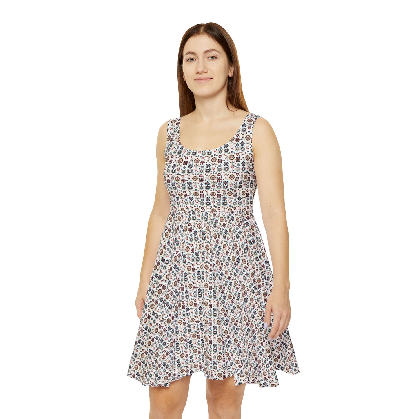 Flowered GEO Skater Dress #PY