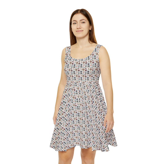 Flowered GEO Skater Dress #PY