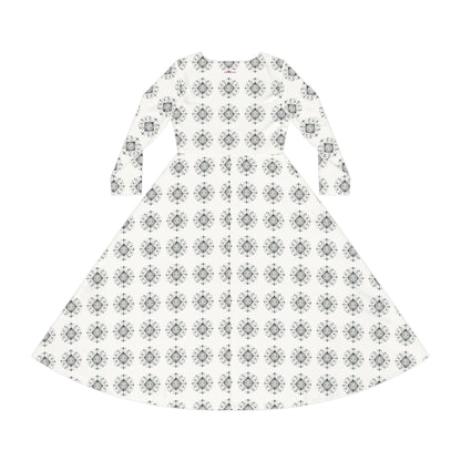 Diamond Folk Bohemian Long Sleeve Dance Dress #PY