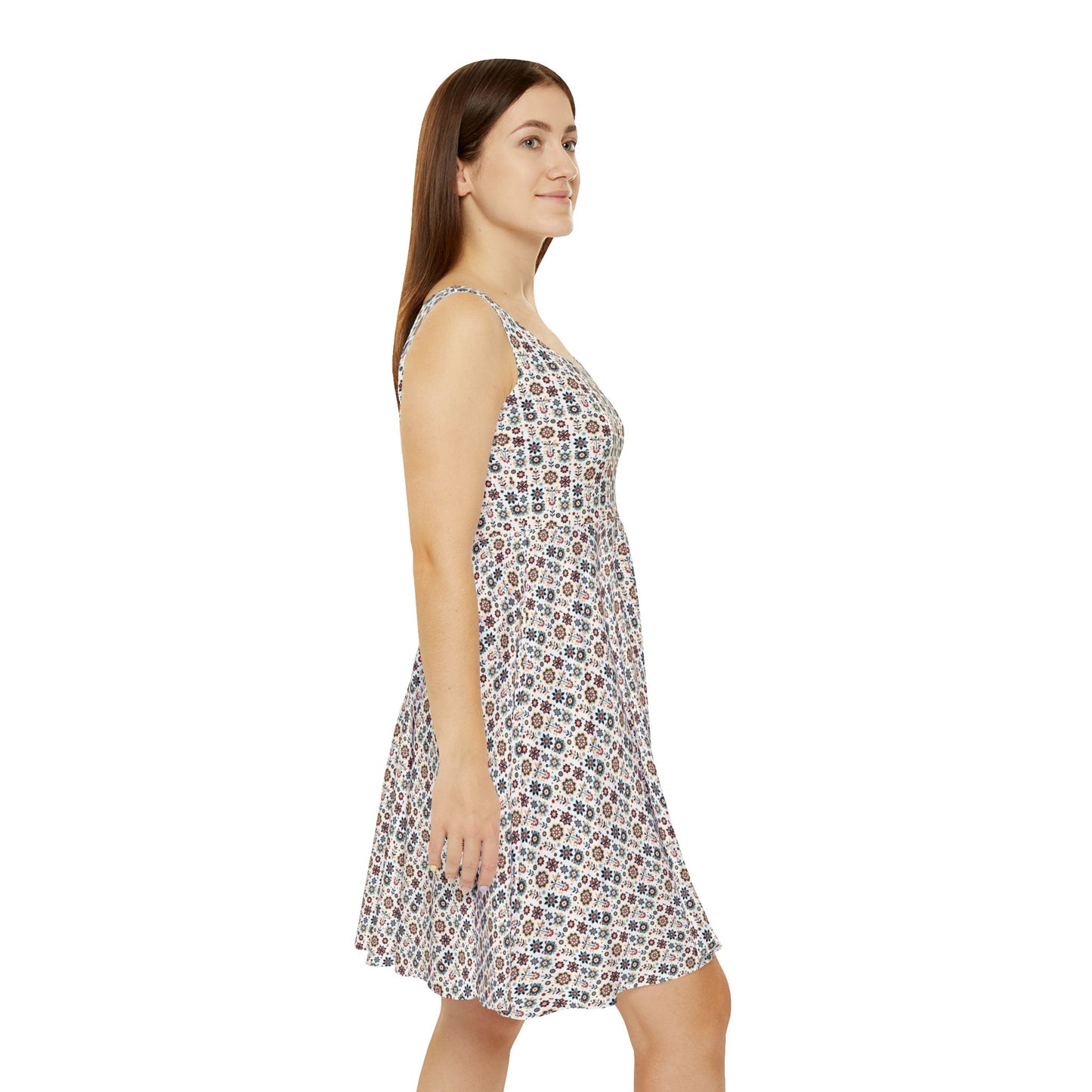 Flowered GEO Skater Dress #PY