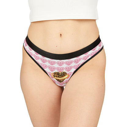 Romantic Diamond Heart Women's Thongs White #PY