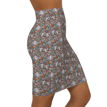 Cherokee Mid-Waist Pencil Skirt #PY