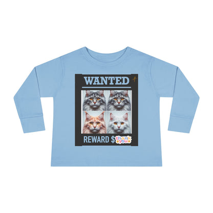 Wanted Cat Toddler Long Sleeve Tee #PY
