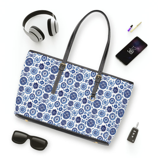 Royal Azure Leather Shoulder Bag #PY