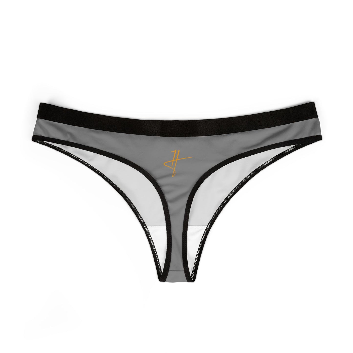 H Women's Grey Thongs Set, Stylish Underwear #PY