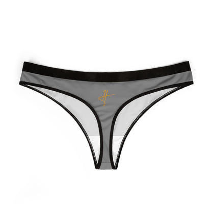 H Women's Grey Thongs Set, Stylish Underwear #PY