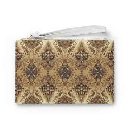 Fluid Brown Elegant Bohemian Clutch Handbag #PY