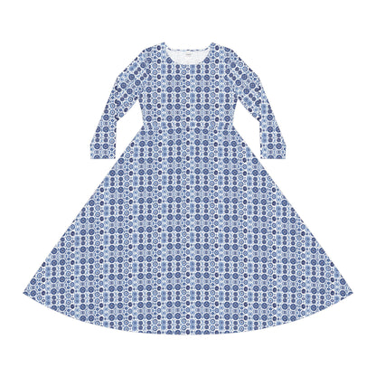 Royal Azure Chic Women's Long Sleeve Dance Dress #PY