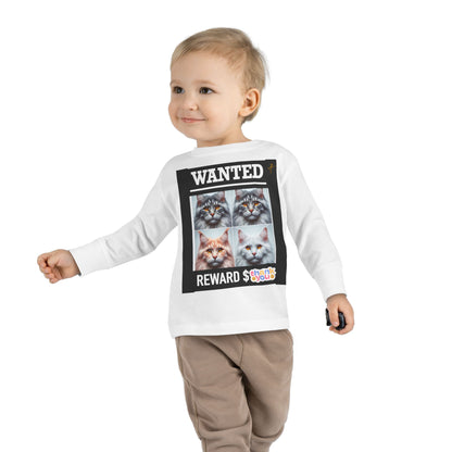 Wanted Cat Toddler Long Sleeve Tee #PY