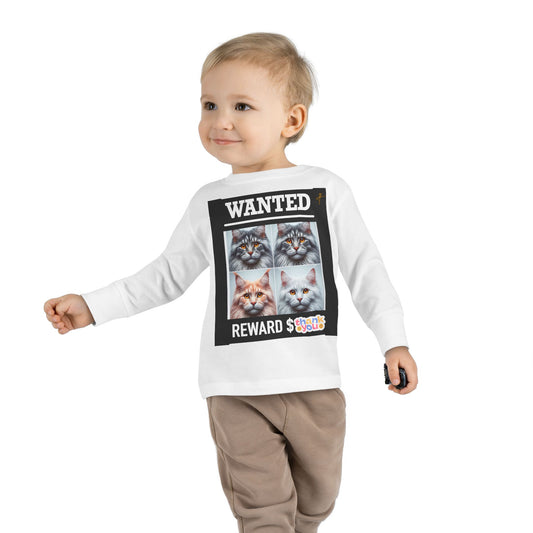Wanted Cat Toddler Long Sleeve Tee #PY