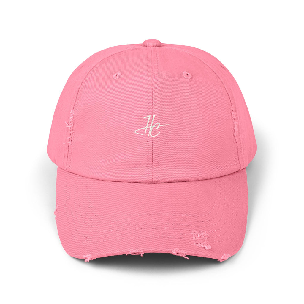 Distressed Black Cap HC Script Embroidery