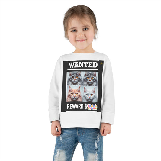 Wanted Cat Toddler Long Sleeve Tee #PY