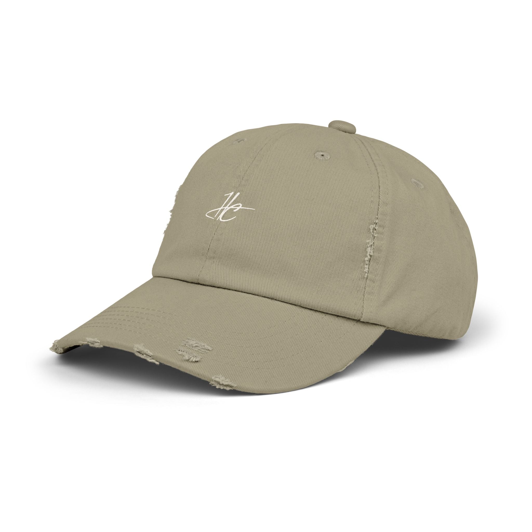 Distressed Black Cap HC Script Embroidery