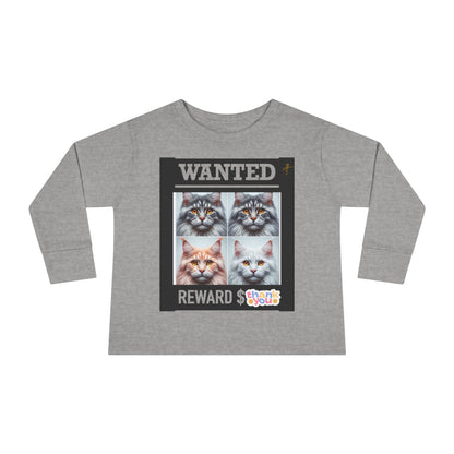 Wanted Cat Toddler Long Sleeve Tee #PY