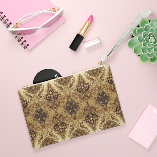Fluid Brown Elegant Bohemian Clutch Handbag #PY