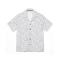 Chemise camp hawaïenne en marbre abstrait blanc pour homme